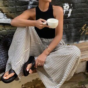 Women's Striped Wide Leg Pants XSM